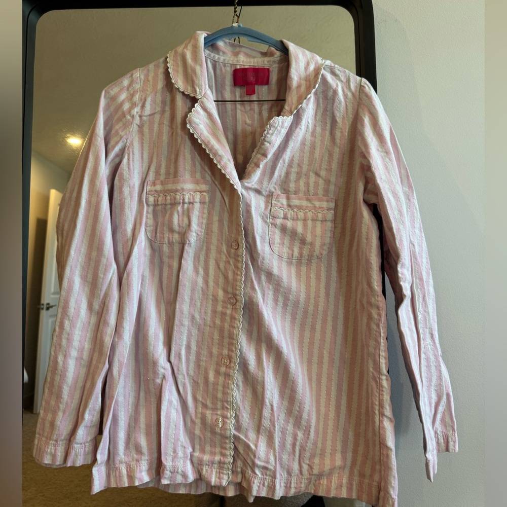 Victoria's Secret Pink and White Striped Pajama Set